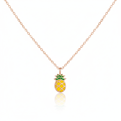 18K Gold Plated Epoxy Pineapple Pendant Necklace - Love Mi