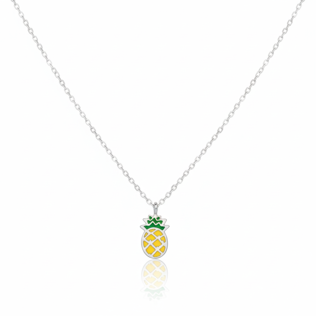 18K Gold Plated Epoxy Pineapple Pendant Necklace - Love Mi