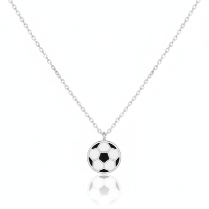 18K Game Day Gold Plated Epoxy Soccer Ball Pendant Necklace - Love Mi