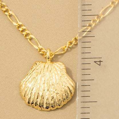 18K Gold Plated Clam Shell Pendant Necklace - Love Mi