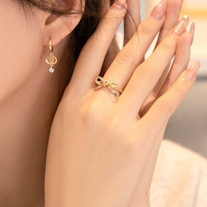 Gold Plated 925 Sterling Silver Bow Knot Rings - Love Mi