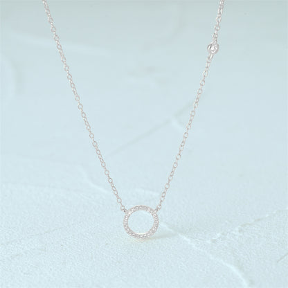 925 Sterling Silver Plating Circle Pendant Necklace - Love Mi