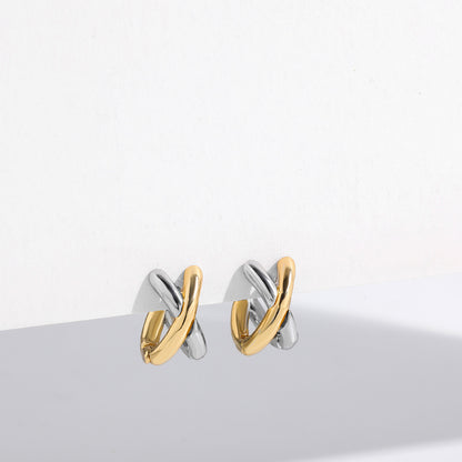 1 Pair Simple Style Classic Style Color Block Plating Copper Gold Plated Ear Studs - Love Mi