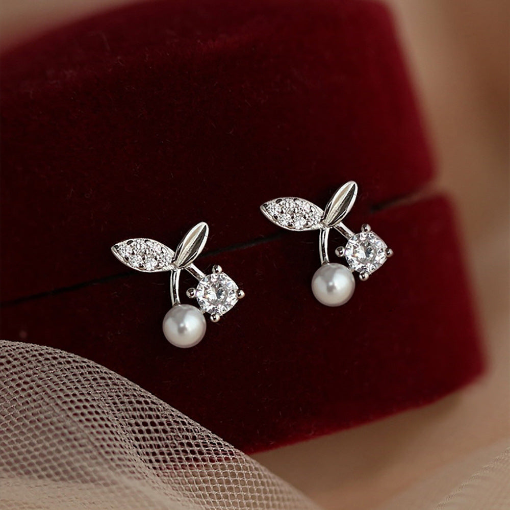 925 Sterling Silver Gemstones Fruit Ear Stud Earrings - Love Mi