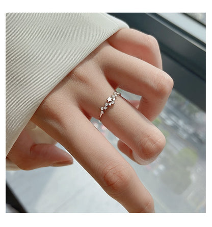 925 Sterling Silver Zircon Star Rings - Love Mi