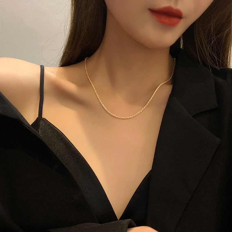 304 Stainless Steel 18K Gold Plated Simple Style Plating Geometric Necklace - Love Mi