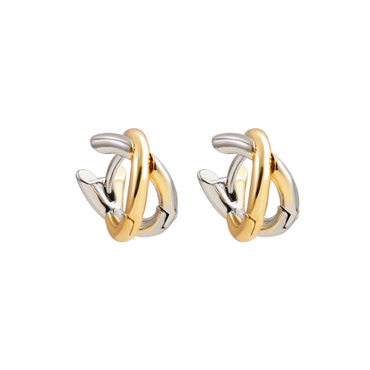 1 Pair Simple Style Classic Style Color Block Plating Copper Gold Plated Ear Studs - Love Mi