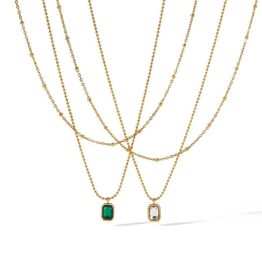 Jewelry IG Style Vintage Style Geometric 304 Stainless Steel Titanium Steel 18K Gold Plated Pendant Necklace - Love Mi