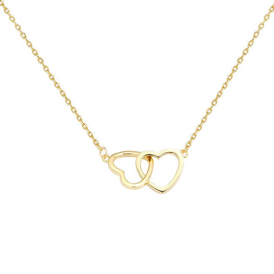 Jewelry Simple Style Heart Stainless Steel 18K Gold Plated Plating Necklace - Love Mi
