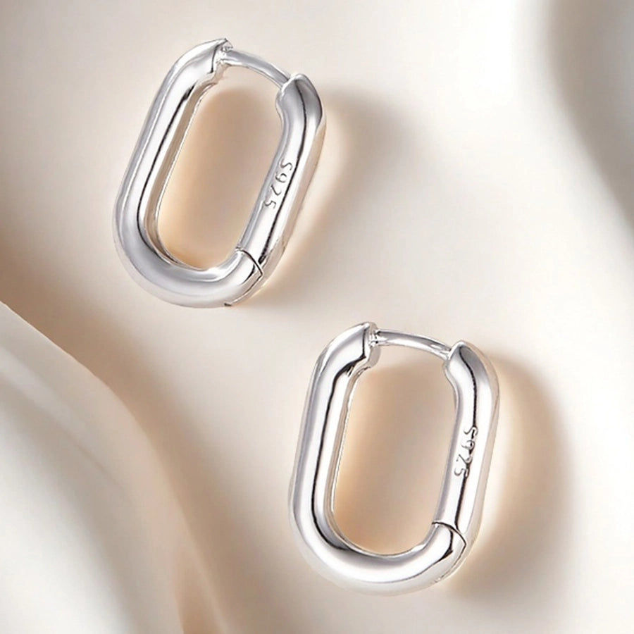 1 Pair White Gold Plated Gold Plated 925 Sterling Silver Square Earrings - Love Mi