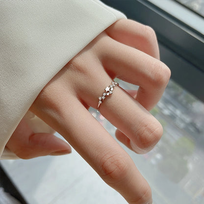 925 Sterling Silver Zircon Star Rings - Love Mi