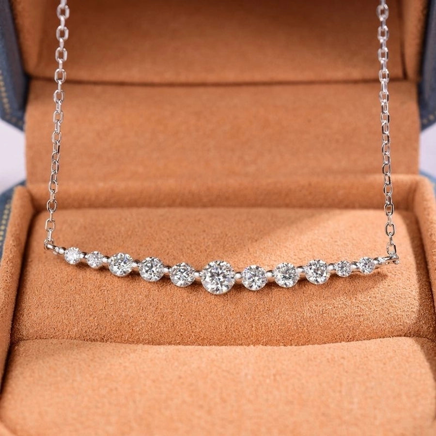 925 Sterling Silver Moissanite cable chain GRA Plating Inlay Solid Color Necklace