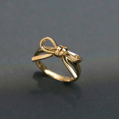 Gold Plated 925 Sterling Silver Bow Knot Rings - Love Mi