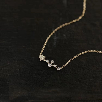 925 Sterling Silver Zircon cable chain Inlay Star Necklace - Love Mi