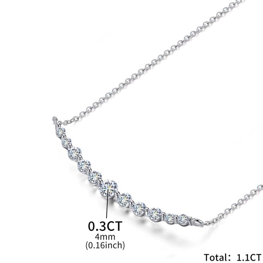 925 Sterling Silver Moissanite cable chain GRA Plating Inlay Solid Color Necklace