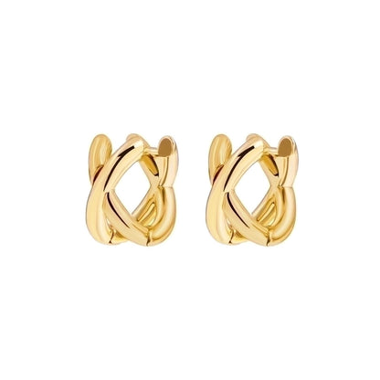 1 Pair Simple Style Classic Style Color Block Plating Copper Gold Plated Ear Studs - Love Mi