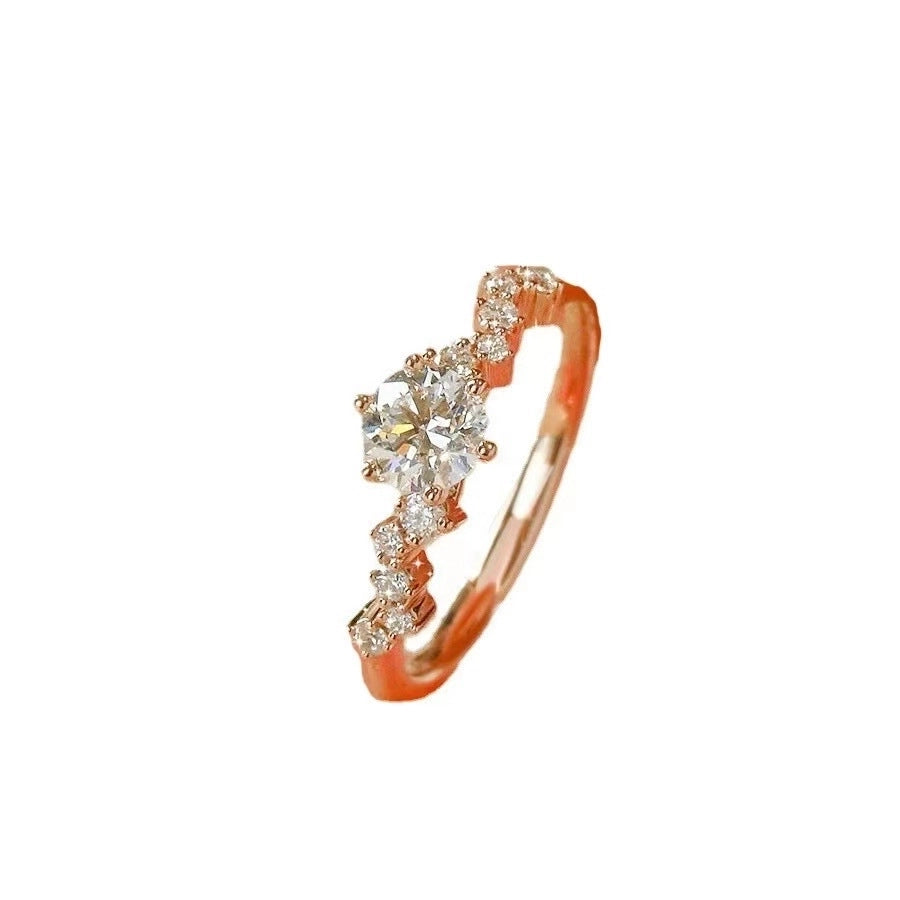 shiny geometric copper zircon open ring in bulk - Love Mi