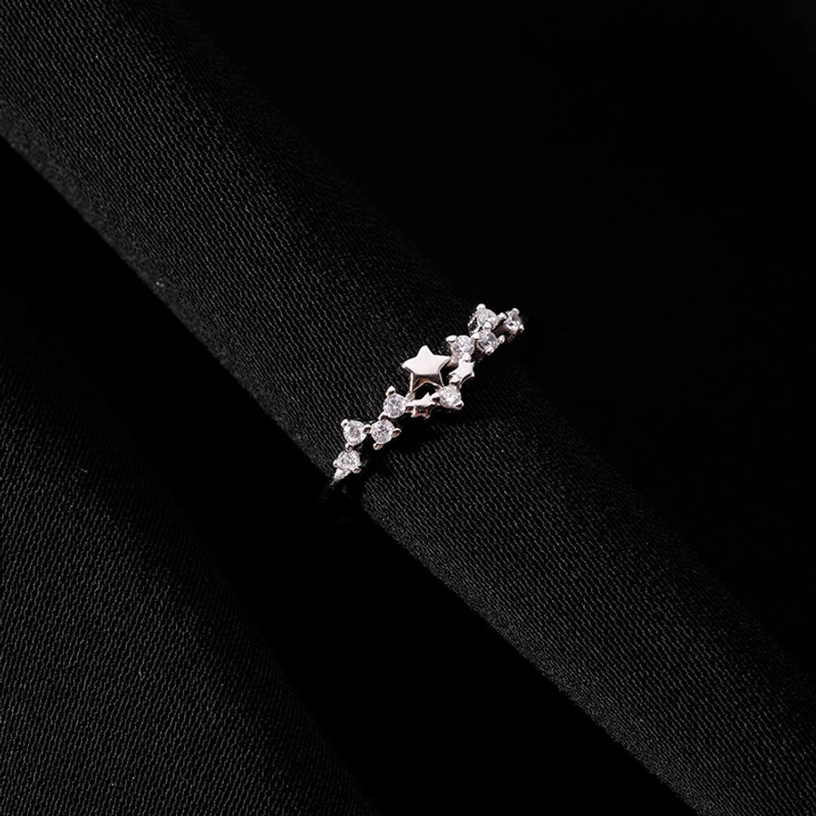 925 Sterling Silver Zircon Star Rings - Love Mi