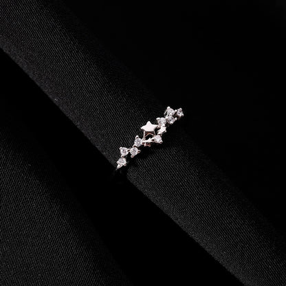 925 Sterling Silver Zircon Star Rings - Love Mi