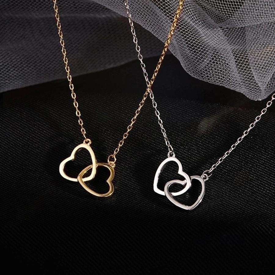 Jewelry Simple Style Heart 304 Stainless Steel 18K Gold Plated Plating Necklace - Love Mi