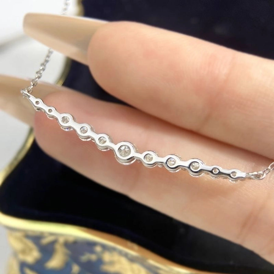 925 Sterling Silver Moissanite cable chain GRA Plating Inlay Solid Color Necklace