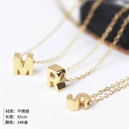 fashion letter stainless steel titanium steel plating necklace - Love Mi