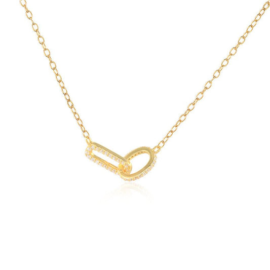 S925 Sterling Double Buckle Single Row Diamond - Studded Necklace Bracelet Jewelry Suit All - Matching Graceful Accessories - Love Mi